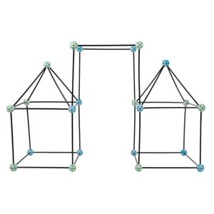 lot 22715 image: Construction Fort Building Toy Set for Kids with 60 Pieces - Build and Play Kit for Indoor and Outdoor Use - For Boys and Girls by Hey Play , Green