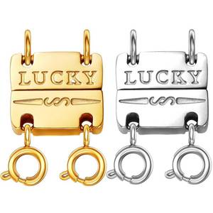 lot 22724 image: Dailyacc Lucky Necklace Layering Clasp 18K Gold and Silver Multiple Necklace Clasps for Layered Look Separator