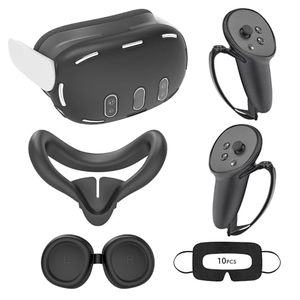 lot 22728 image: Relohas Deluxe 5 in 1 Silicone Accessories for Meta Quest 3, VR Protective Case Set for Oculus Quest 3, Controller Grip Cover, VR Shell Cover, Face Cover, Gifts for Christmas & Halloween (Black)