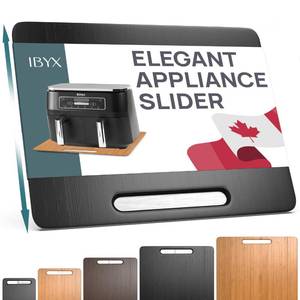lot 22757 image: Ibyx Elegant Sliding Tray for Your Coffee Maker & Heavy Kitchen Appliances - Sturdy, Slides Easily from Under The Cabinet (Black, Medium - Wide (13�� x 10.5��))
