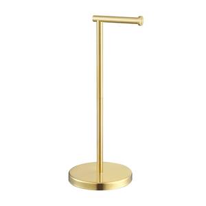 lot 22759 image: KES Gold Toilet Paper Holder Free Standing SUS 304 Stainless Steel Rustproof Pedestal Lavatory Tissue Roll Holder Floor Stand Modern Brushed Gold Finish, BPH283S1-BZ