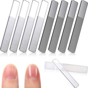 lot 22770 image: 7 Pieces Nano Shiner Files Glass Natural Nail Files Crystal Nail Shiner Buffer Polisher with Case for Natural Nails
