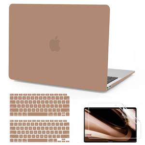 lot 22775 image: B BELK Compatible with MacBook Air 13 inch Case 2022 2021 2020 2019 2018 Release A2337 M1 A2179 A1932 Touch ID, Matte Plastic Hard Shell Case Keyboard Cover Screen Protector Retina, Caramel Brown