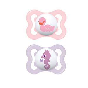lot 22783 image: MAM Mini Air Pacifiers Sensitive Skin 0-6 Months, Best for Breastfed Babies, Girl, 0-6 (Pack of 2)