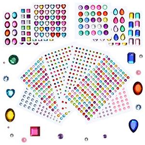 lot 22791 image: Rhinestone Stickers Self-Adhesive, 1141Pcs Gems for Crafts Bling Jewel Crystal Stickers for DIY Craft Nail Body Makeup Festival