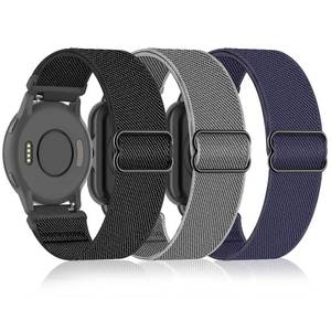 lot 22792 image: Bolesi 3 Pack 18mm Stretchy Nylon Watch Bands for Garmin Venu 2S  Venu 3S Vivoactive 4S Vivoactive 3S,Soft Sport Band Quick Release Wristband Loop Elastic Strap for Men Women