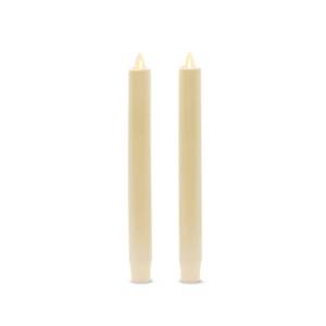 lot 22798 image: Luminara Flickering Flameless Ivory Taper Candles - Warm LED Light Flame - 2 AA Battery Operated Decor for Dining Room Table Centerpieces, Fireplace Mantel, Dinner Party, Reception - Set of 2 Tapers