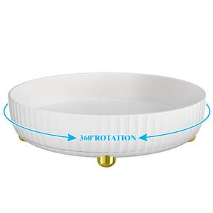 lot 22830 image: Bathroom Organizers and Storage - 360° Rotating Storage Tray, Lazy Susan Organizer, Cosmetics and Perfume Organizer, Desktop Storage Tray for Cosmetics and Skincare Products, White