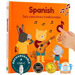 lot 22842 image: Calis Books Spanish Nursery Rhymes  Spanish Baby Book with English Translation  Learn Spanish for Kids  Spanish Books for Toddlers 1-3  6 Canciones Infantiles en Espa�ol
