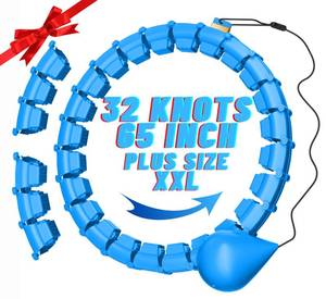 lot 22852 image: 65inch 32 Knots Plus Size Quiet Weighted Hula Infinity Fitness Detachable Hoops, Smart Noiseless Infinity Hula for Women, 2 in 1 Waist and Abdominal Workout Equipment at Home