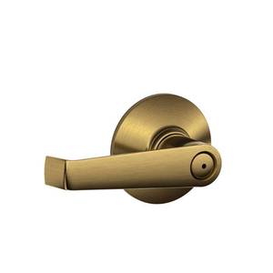 lot 22862 image: SCHLAGE F40ELA609 Elan Privacy Lever, Antique Brass