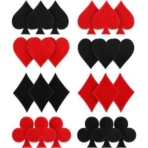 lot 22881 image: 24 Pcs Playing Cards Patch Gaming Iron on Patches Halloween Red Black Heart Patches Iron on Card Suits Diamonds Spades Patch Halloween Poker Las Vegas Appliques for Jeans Hats Bags Clothing DIY