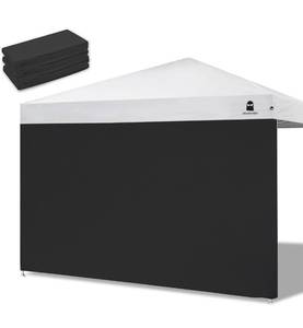 lot 22899 image: Pop Up Canopy Gazebos Tent - Straight Leg, Instant Waterproof Canopy SunWall, 3 Pack Canopy Sidewalls Only, Black 12x12