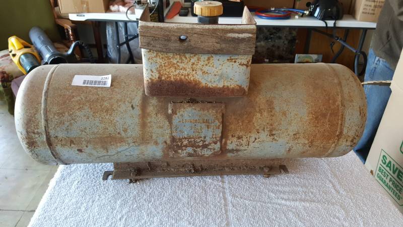 lot 2282 image: Propane Tank- Stamped 1968