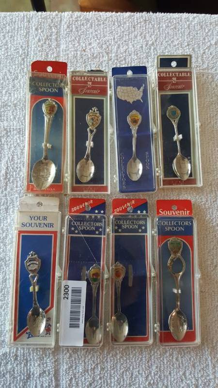 lot 2300 image: Collector Spoon Lot- States  8 Total