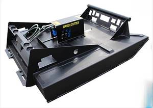 lot 100 image: Unused Skid Steer 66 Brush Cutter - This Skid Steer Brush Cutter, or Brush Mower, is Designed to Remove Grass, Field, Small Trees, and Brush, and It Can Be Compatible with a Major Brand Skid Steer