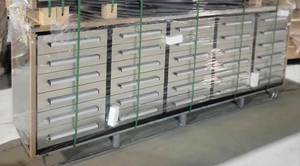 lot 35 image: Unused Steelman 10 Stainless Steel Garage Cabinet Workbench (30 Drawers) - This Storage Cabinet is Perfect For Any Garage, Storage Room, Basement, Hobby Room, Laboratory, or Office