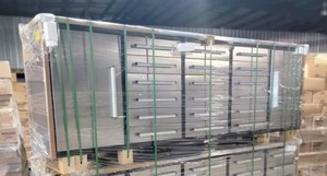lot 36 image: Unused Steelman 10 Stainless Steel Garage Cabinet Workbench (18 Drawers & 2 Cabinets)