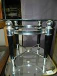 round glass top end table