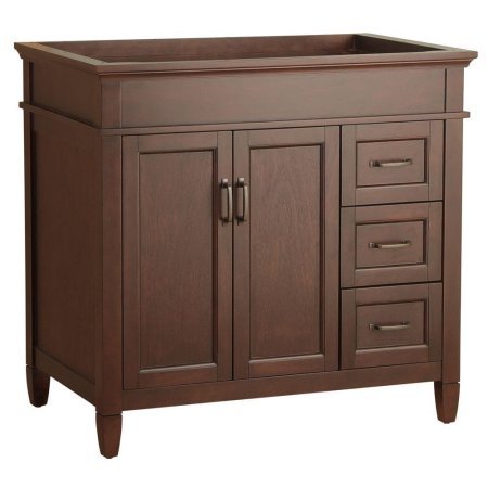 lot 1158 image: Foremost ASGA3621DR Ashburn 36-Inch Width x 21.625-Inch Depth x 34-Inch Height Vanity Cabinet, Mahogany