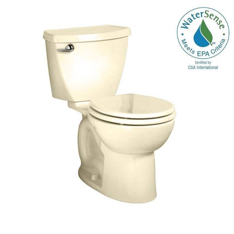 lot 1171 image: American Standard Toilets Cadet 3 FloWise 2-piece 1.28 GPF Right Height High Efficiency Round Toilet in Bone ivory 3377.128ST.021
