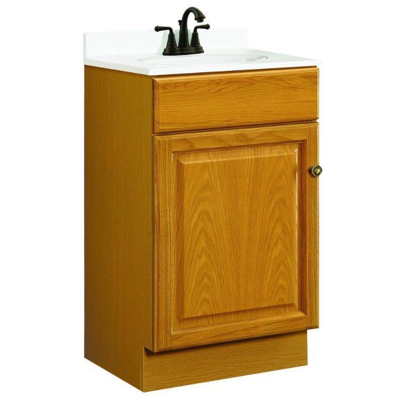 lot 1179 image: Design House 531970 18-Inch by 16.25-Inch Claremont Ready-To-Assemble 1 Door Vanity, Honey Oak just vanity inspect for parts and condition