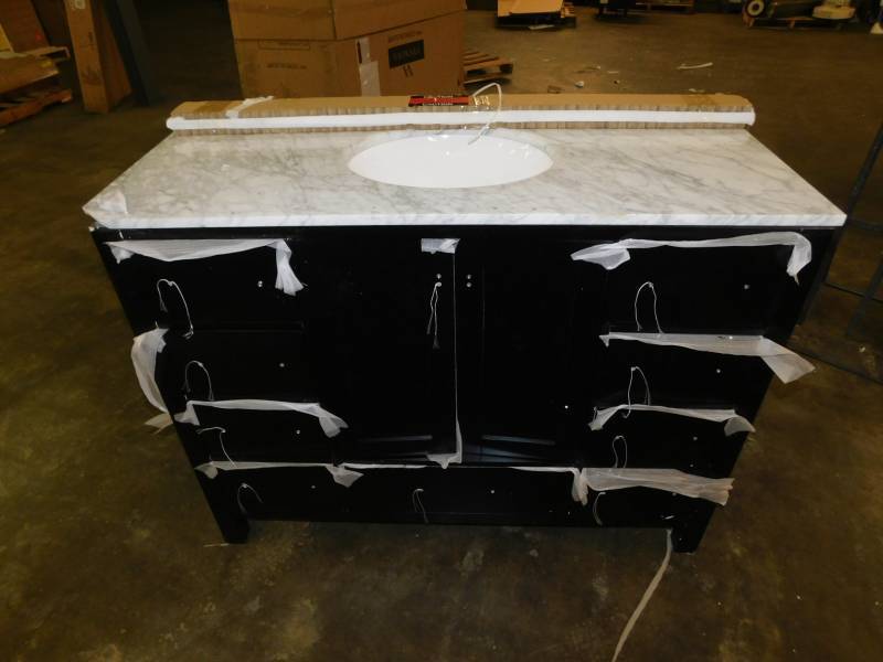 lot 1154 image: Vinnova Gela 48 in. W x 22 in. D x 35 in. H Vanity in Espresso