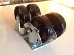 New set of casters 5 inch wheels two with breaks to stationary