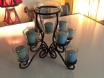 Very nice iron candleholder with candles as pictured