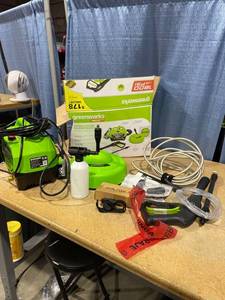 lot 1918 image: Greenworks 1800 PSI 1.1-Gallon-GPM Cold Water Electric Pressure Washer.