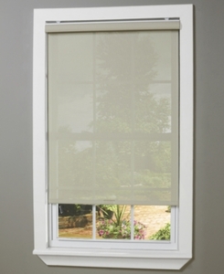 lot 2902 image: Home Basics Cordless Sunscreen Roller Shade 31-34in x 64in Bedding