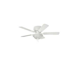 lot 2915 image: Harbor Breeze Mayfield 44-in White Indoor Flush Mount Ceiling Fan with Light Kit