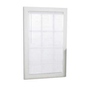 lot 3937 image: Project Source Light Filtering 1-in Slat Width 29-in x 64-in Cordless White Vinyl
