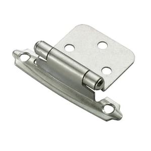 lot 3955 image: Style Selections 2-Pack 2-34-in x 1-34-in Satin Nickel Surface Self-Closing Flush Cabinet Hinge
