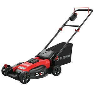 lot 7901 image: Craftsman V20 Max 20 Inch 20 volt Battery Lawn Mower (Has been previously used)