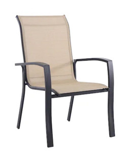 lot 7902 image: Style Selections Pelham Bay Stackable Black Steel Frame Stationary Dining Chair (Damaged)