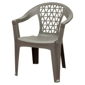 lot 7905 image: Adams Penza Outdoor Resin Stack Chair with Phone Holder, Plastic Patio Furniture (6 Count)(Damaged)