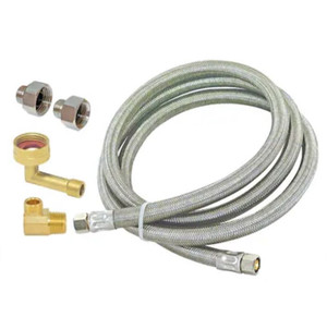lot 7913 image: EASTMAN 5-ft 38-in Compression Inlet x 38-in Compression Outlet Stainless Steel Dishwasher Hose (MISSING Hardware)