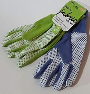 lot 7917 image: 2 Pairs of LADIES GARDEN FABRIC GLOVES WITH GRIPPER DOTS (Size Large)