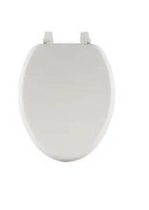 lot 7926 image: Project Source Wood White Elongated Toilet Seat