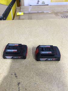 lot 7927 image: Bosch 18-V 2-Pack Lithium Battery, 2.0 Ah