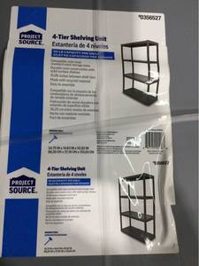 lot 7938 image: Blue Hawk 4-Tier Plastic Freestanding Shelving Unit (Has Multiple Dents)