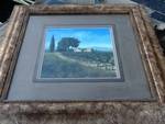 Beautiful 2' x 2' framed and double matted picture of Tuscany countryside