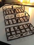 Three very nice iron Decour pieces small medium and large can use as stand over as basket style