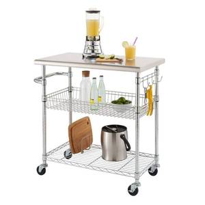 lot 29537 image: Trinity Ecostorage 34 Stainless Steel Kitchen Cart - Retail $223.99