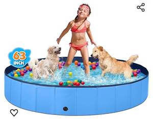 lot 30254 image: Dog Pool for Large Dogs Kiddie Pool Hard Plastic Professional Dog Bathing Tub Kids Swimming Pool for Pets and Dogs