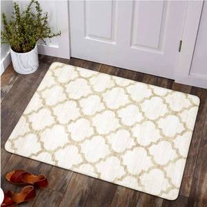 lot 30259 image: Lahome Moroccan Indoor Rugs for Entryway - 2x3 Small Area Rug Washable Non-Slip Kitchen Rug Soft Throw Non-Shedding Bedroom Rug Bath Mat Ivory Distressed Doormat Capet for Kids Nursery Room Bedside