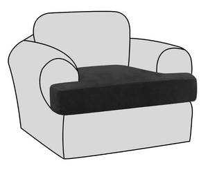 lot 30333 image: H.VERSAILTEX Stretch Velvet T Cushion Chair Covers for Living Room Armchair Sofa Cover Couch Cover Slipcover T Cushion Seat Cover Stay with Elastic Bands(Armchair,Grey)