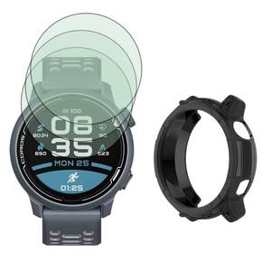 lot 30337 image: SHUAXI Watch Screen Protector (31Pack) Compatible with COROS Pace 2, Tempered Glass Film Anti-Scratch High Definition Full Coverage and Soft TPU Protective Case, black