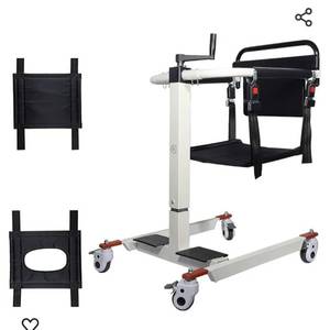 lot 29463 image: Patient Lift Transfer Chair Lift for Home Wheelchair,Portable Car Lift Bedside Commode Chair Steel Lift Aid, Adjustable Height Bathroom Wheelchair for Caregivers Elderly Living (Without Bedpan)
